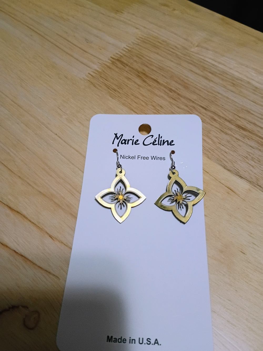 Gold Floral Drop Earrings